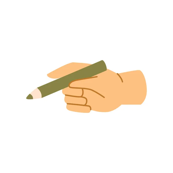 Pencil Hands Writing Drawing Using Office School Supplies Stationery Study — Vector de stock