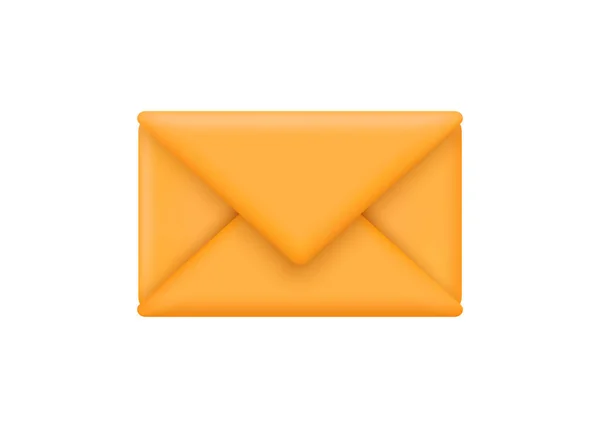 Paper Yellow Letter Envelope Isolated Realistic Mail Vector Illustration Message — 스톡 벡터