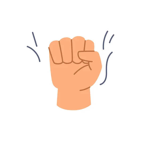 Clenched Fist Rise Isolated Gesture Symbol Rebellion Resistance Fight Aggressive — Stock vektor