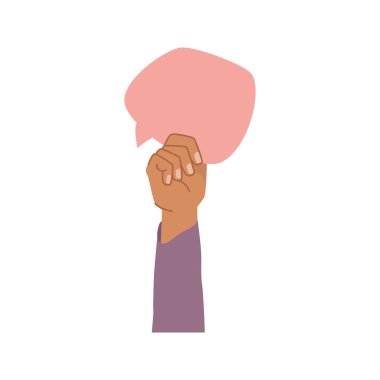 People expressing different thoughts and opinions by raising placard, banner and thought bubble card. International character, hand showing blank paper. Vector in flat style illustration
