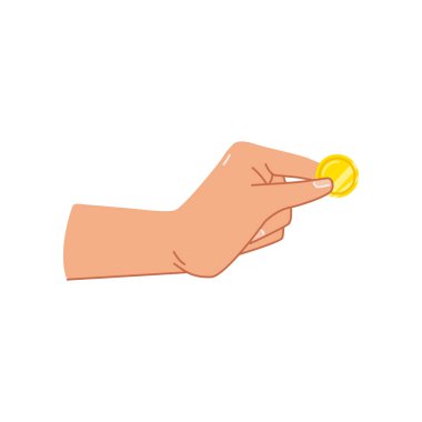 Coins and cash in hand, isolated of palm with money for paying. Giving loan, saving financial assets or exchanging, wealthy person with metals. Flat cartoon style vector illustration