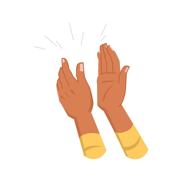Clapping Hands Isolated Palms Vector Applauding People Appreciation Congratulation Encouragement — 图库矢量图片