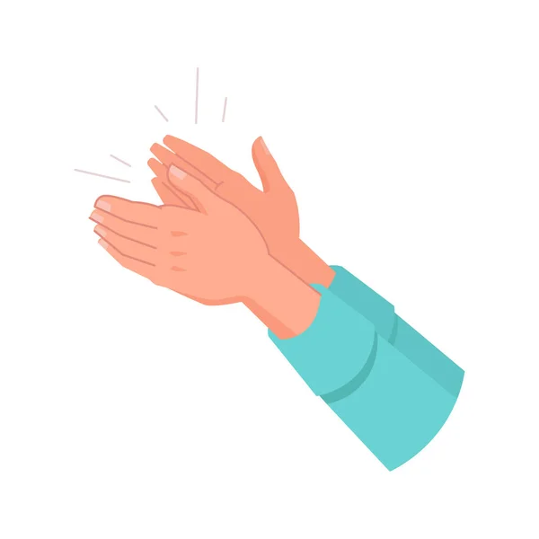 Clapping Hands Isolated Palms Vector Applauding People Appreciation Congratulation Encouragement — Stock vektor