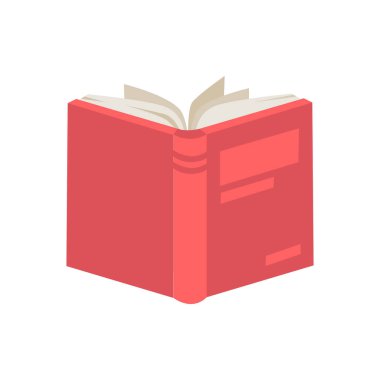 Textbook or journal with hardcover, isolated book for reading on leisure or studying in university or school. Isolated publication with open pages. Vector in flat style