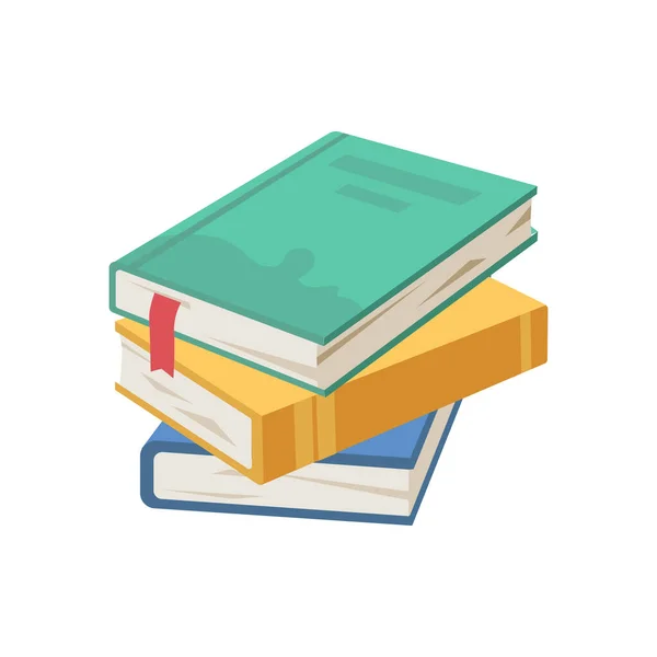 Books Journals Bookmarks Isolated Pile Stack Textbooks Education Learning Development — 스톡 벡터