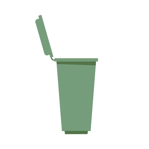 Plastic Container Litter Garbage Bin Discharge Rubbish Isolated Bucket Lid — Stock Vector