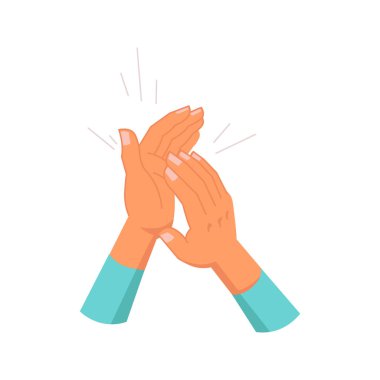 Clapping hands isolated palms. Vector applauding people, appreciation and congratulation, encouragement concept. Crowd applause, bravo by high five, success