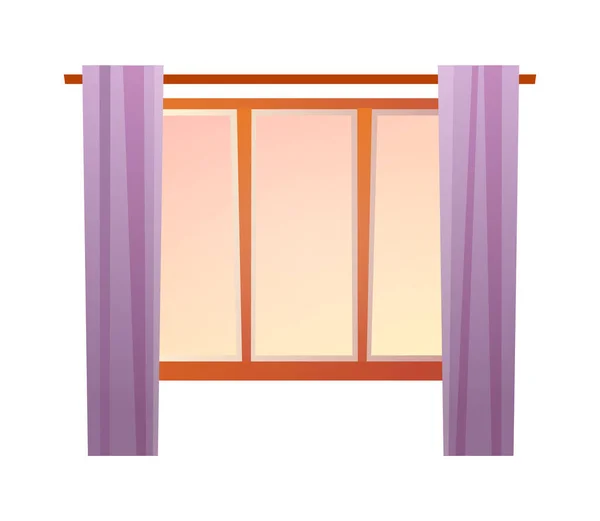 Interior Design Elements Isolated Large Window Giving Lots Light Violet — Stockový vektor