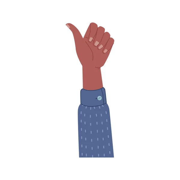 Thumb Hand Gesture Good Success Sign Afro American Man Woman — Stockvector