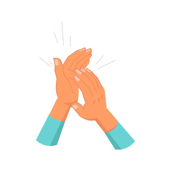 Clapping Hands Isolated Palms Vector Applauding People Appreciation Congratulation Encouragement — Stockvektor