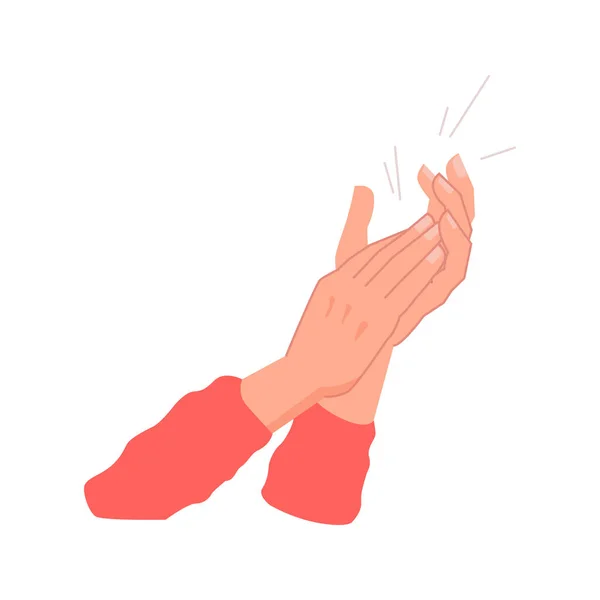 Clapping Hands Isolated Palms Vector Applauding People Appreciation Congratulation Encouragement — Vetor de Stock