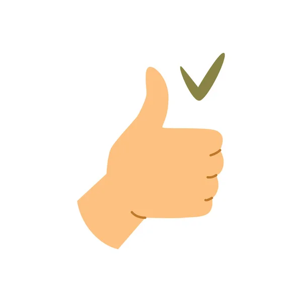 Hand Gesture Thumb Expressing Satisfaction Approval Agreement Saying Yes Non — Stockový vektor