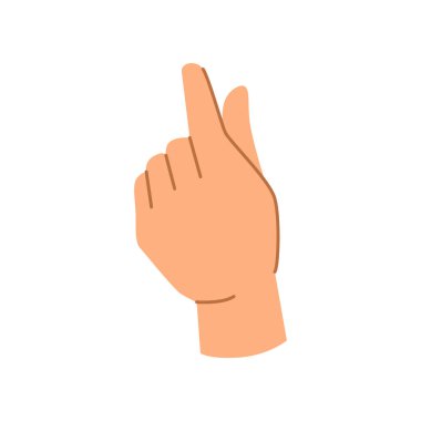 Hand gesture counting money, isolated thumb and index finger movement. Non verbal communication and sign, isolated icon. Flat cartoon, vector in flat style