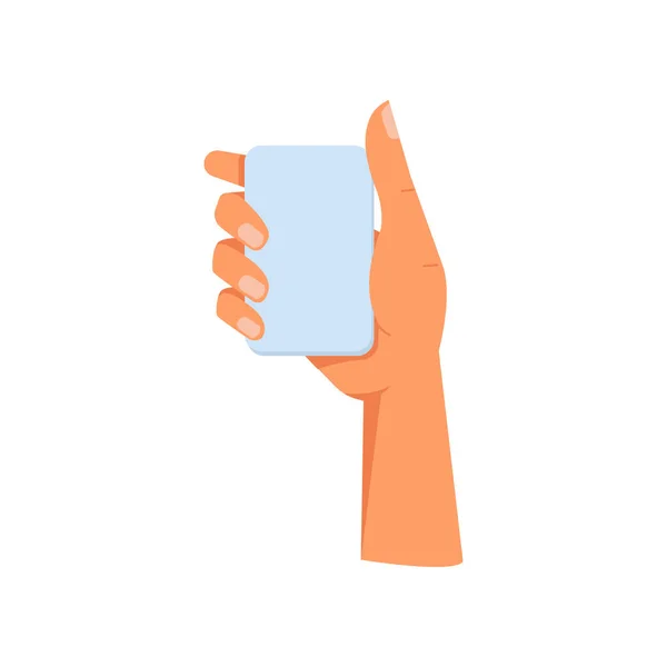 紙を持っている腕の手のジェスチャー アイテムをつかむ隔離された手のひらと指 武器で形成された非言語コミュニケーションとシンボル 平型ベクトル — ストックベクタ