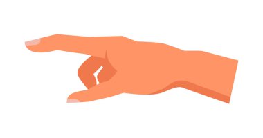 İşaret parmağı yön gösteriyor, izole edilmiş el hareketi. Sözsüz iletişim, işaretlerin dili. İndeksle seçmek, kurs vermek. Düz biçimli vektör