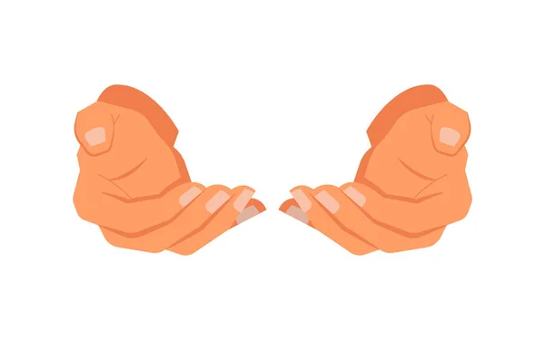 Geben Oder Nehmen Handbewegung Nach Vorne Vereinzelte Nonverbale Zeichen Und — Stockvektor