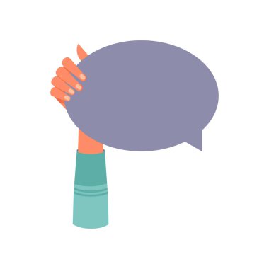 El ele tutuşma kağıdı, şekil verme, düşünme ya da konuşma balonu. Geribildirim ile izole edilmiş kol ya da kopyalama alanı ile alıntı. Çizgi film tarzında vektör