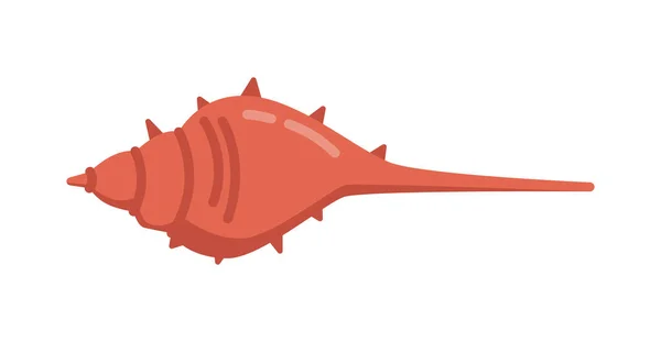 夏威夷毛茸茸的鳟鱼 孤立的壳具刺 水下居民和生物 海洋和海洋生物 海螺和水族馆装饰 平面卡通风格的矢量 — 图库矢量图片