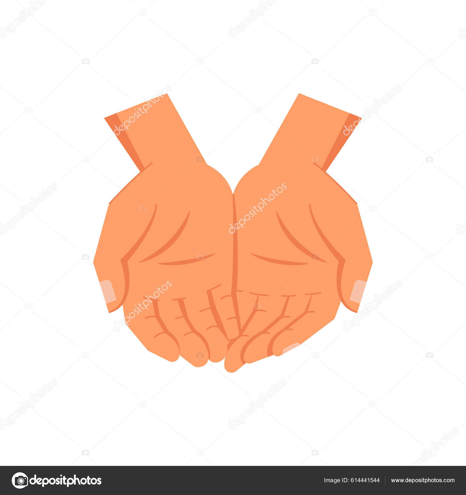 도움을 요청하는 고립된 비언어적 의사소통 상징의 손바닥 손가락을 형태의 스톡 벡터 - ©Sensvector 614441544, image size:1600x1700