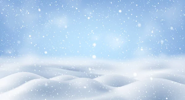 Naturalne Zimowe Tło Bożego Narodzenia Niebem Obfite Opady Śniegu Wektor — Wektor stockowy