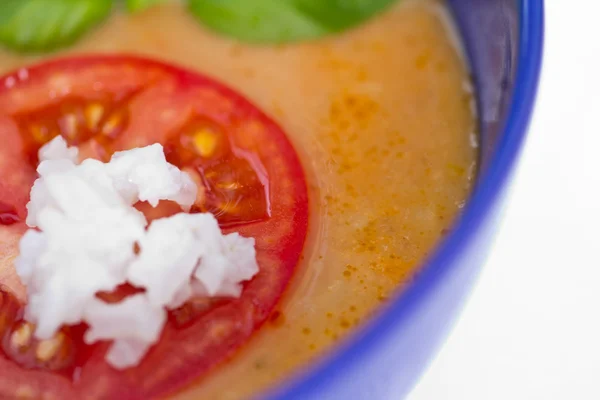 Delicious cold Gazpacho soup in bowl — Stock Photo, Image