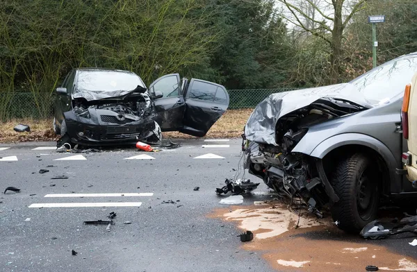 Auto's crashte — Stockfoto