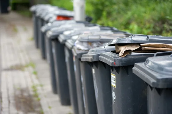 Grey wheelie bins — Stock Photo, Image