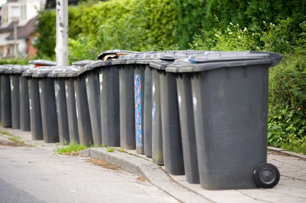 Grey wheelie bins — Stock Photo, Image