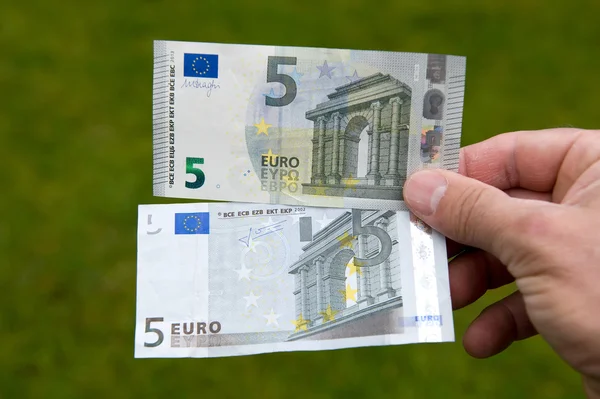 Old and new banknote — Stock Photo, Image