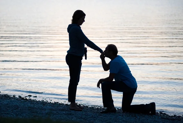 Kissing hand of girlfriend — Stock Photo, Image