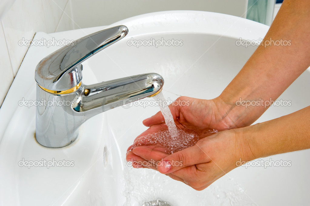 Water in hands