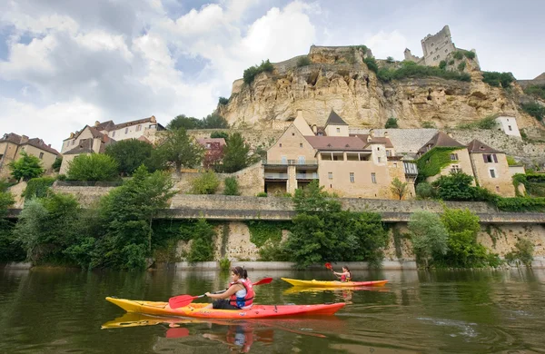 Kayaking on the river Dordogne — Stok Foto