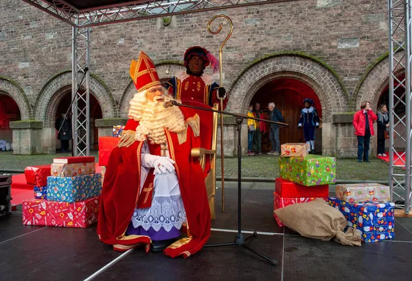 Enschede Nederland Nov 2021 Nederlandse Kerstman Genaamd Sinterklaas Arriveert Stad — Stockfoto