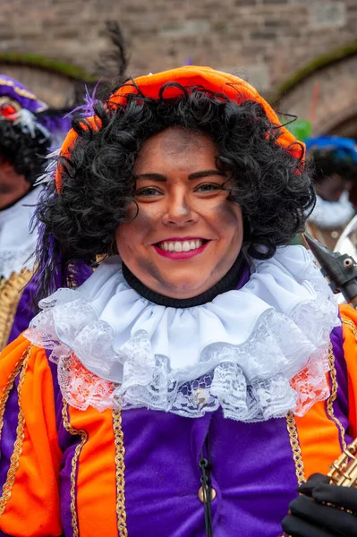 Enschede Nederland Nov 2021 Zwarte Piet Helpende Hand Van Nederlandse — Stockfoto