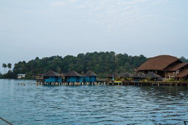 bungalovlar, lagün, bang bao, koh chang Adası, Tayland