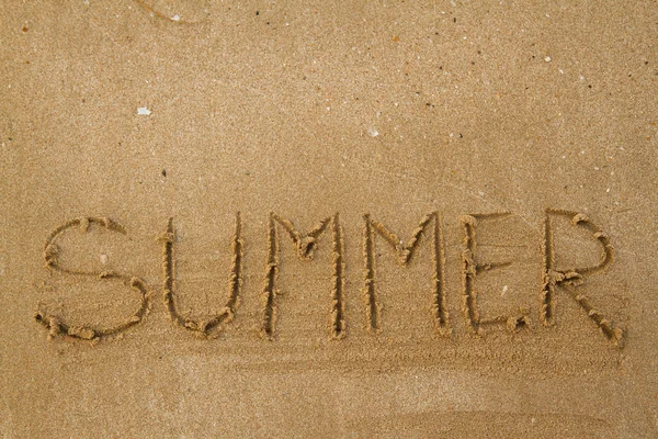 The letters on the sand summer — Stock Photo, Image