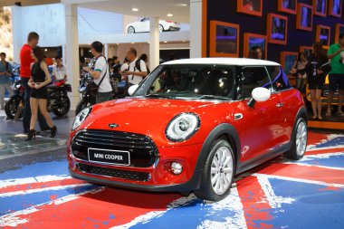 Bangkok Tayland-Mart 30: inci, Sahne Alanı'nda görüntülenen mini cooper