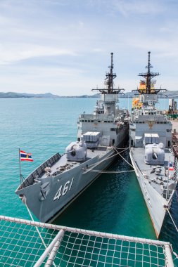 Chonburi, Tayland - 11 Mayıs: hızlı Fırkateyn, ff savaş gemisi wa