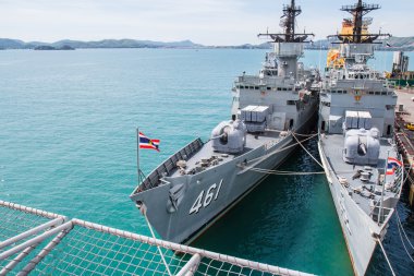 Chonburi, Tayland - 11 Mayıs: hızlı Fırkateyn, ff savaş gemisi wa