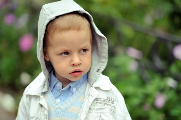 Der Junge im Wald — Stockfoto