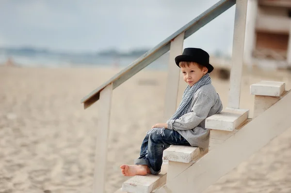 Boy on the stairs — Stock Photo, Image