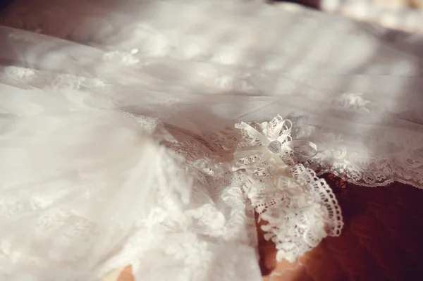 웨딩 드레스와 액세서리 — 스톡 사진