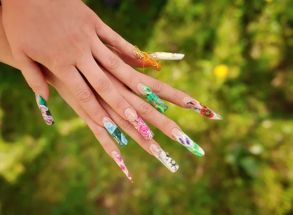 woman's hands with manicure