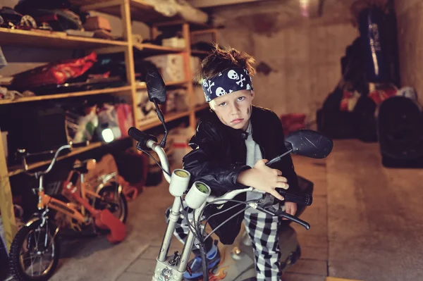 Biker boy — Stock fotografie