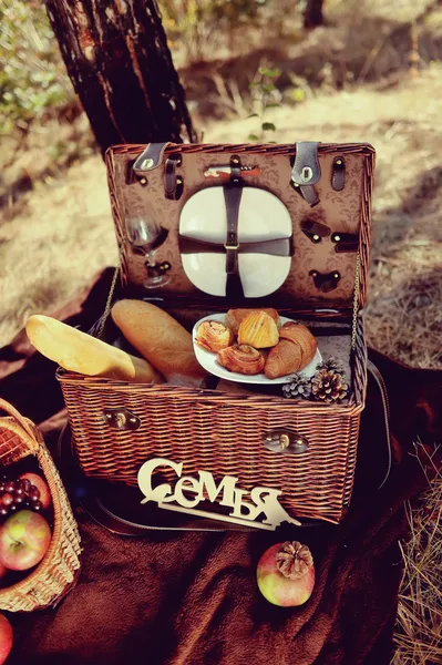 Natürmort sonbahar piknik — Stok fotoğraf