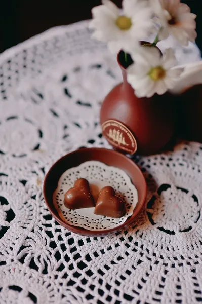 Cuori di cioccolato — Foto Stock