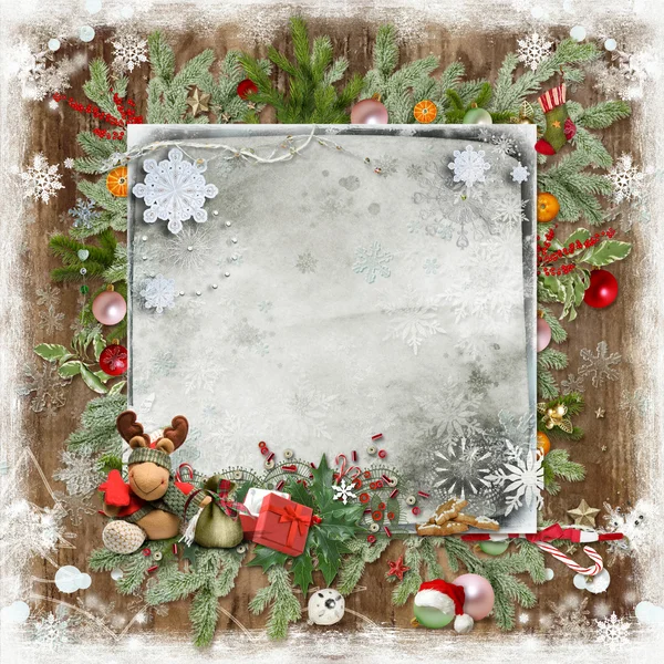 Cartão de Natal e Ano Novo — Fotografia de Stock