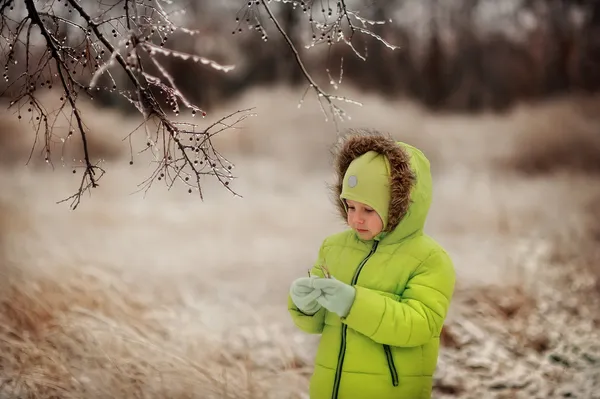 Ragazzo in inverno — Foto Stock