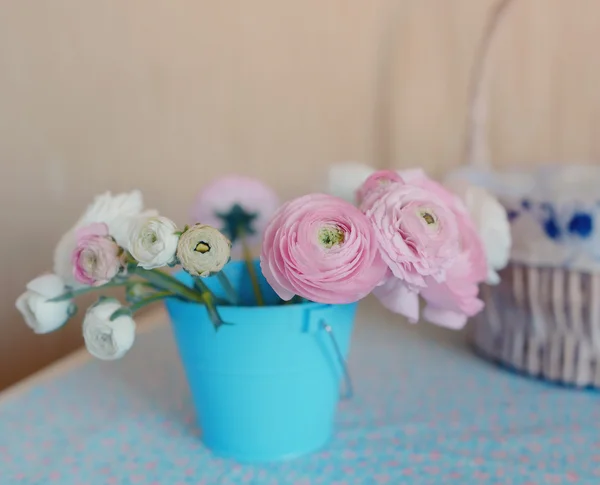 Bouquet in a bucket — Stock Photo, Image