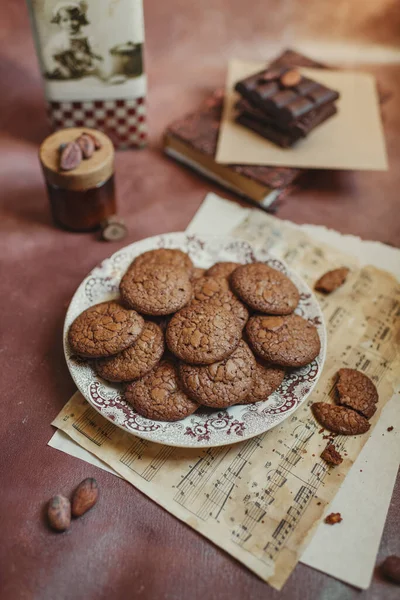 Pasteles Caseros Galletas Chocolate Galletas Galletas Chocolate — Foto de Stock